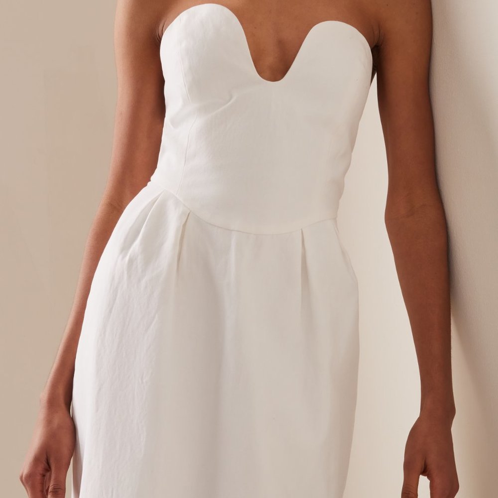 mara hoffman isla strapless midi dress size 2 - Picture 2 of 6